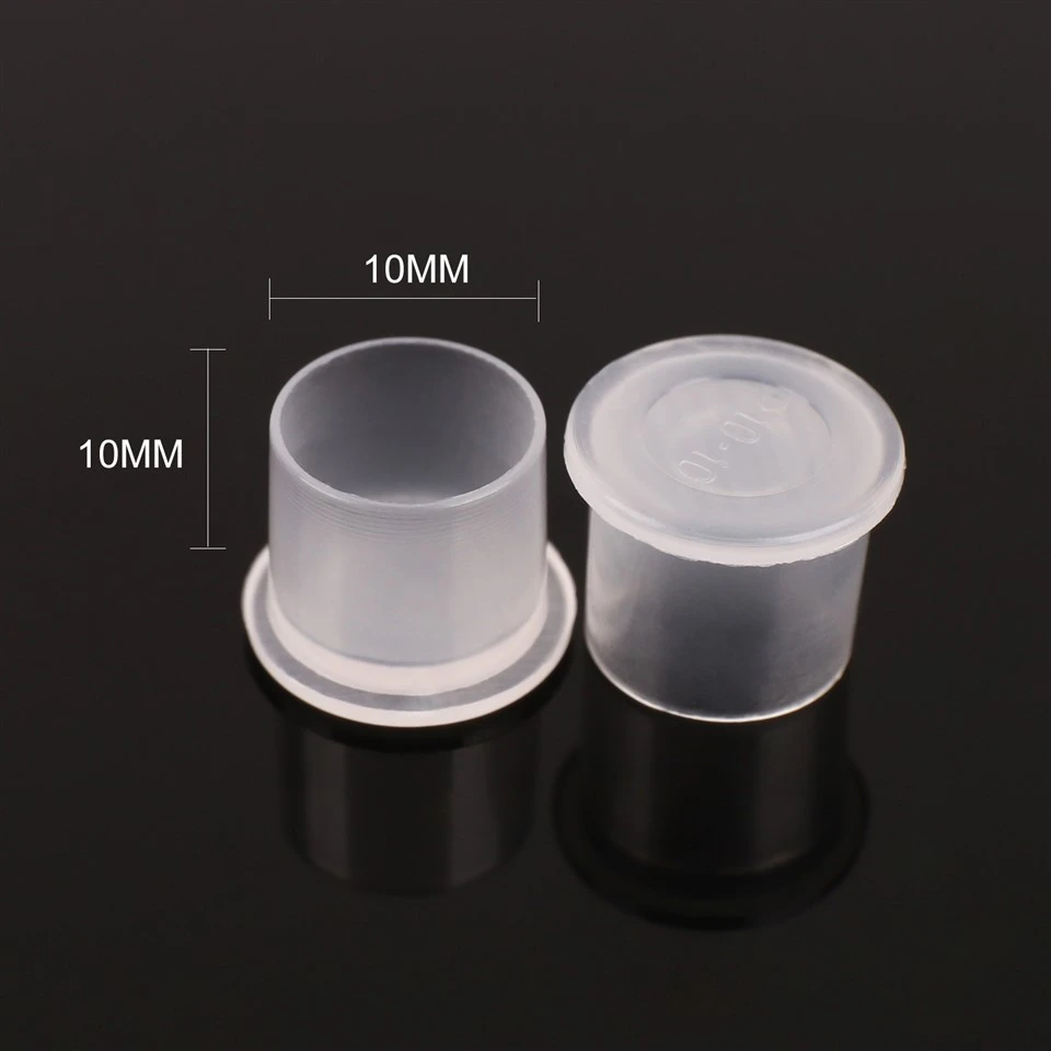 Coppa di inchiostro per tatuaggi in plastica portatile usa e getta con base ispessita - disponibile in vari modelli, adatta per l'uso di bellezza e cura personale.