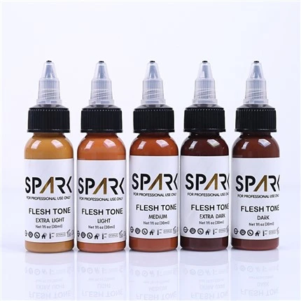 1OZ Ink Series Spark Tattoo Ink Set da 5 pezzi di colore della pelle per coperture che fondono tatuaggi cosmetici