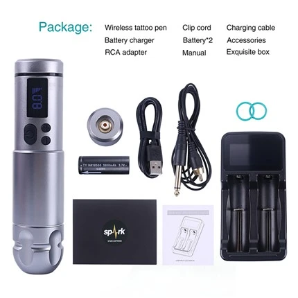 Fornitura professionale wireless per tatuaggi Spark Tattoo Machine da 2 batterie