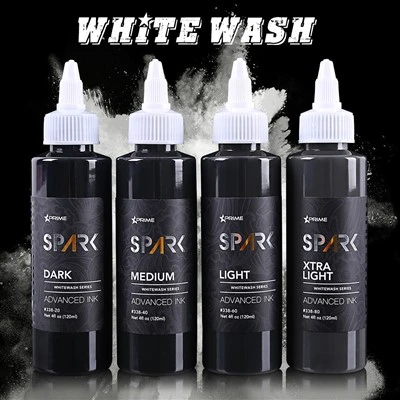 Spark Professional 4oz Organic Bright and Long - Inchiostro tatuaggio Whitewash duraturo per tatuaggio