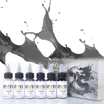 Kit di pigmento per tatuaggi grigio da 30 ml/1 oz scintili set di pigmenti liquidi per artisti per artisti Inchiostro permanente personalizzato