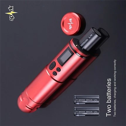 Macchina per tatuaggi professionale con penna, 2 batterie, Macchina per tatuaggi senza fili Spark