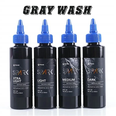 Spark Professional Professional Organic 120ml Greywash Makeup Black Tattoo Ink for Body Art