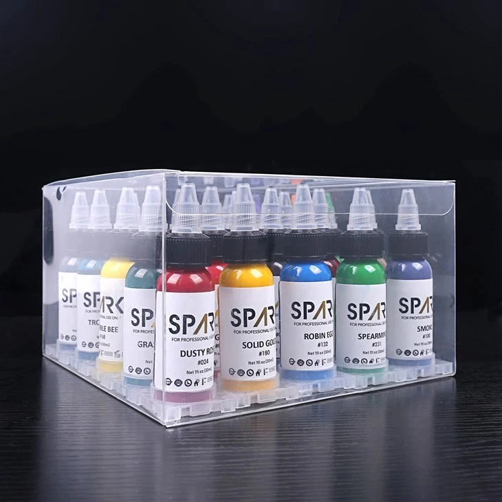 Spark High - end 1oz premium rapido Smooth Permanente personalizzato 25 set di colori Inchiostro tatuaggio Spark per body art e tatuaggio