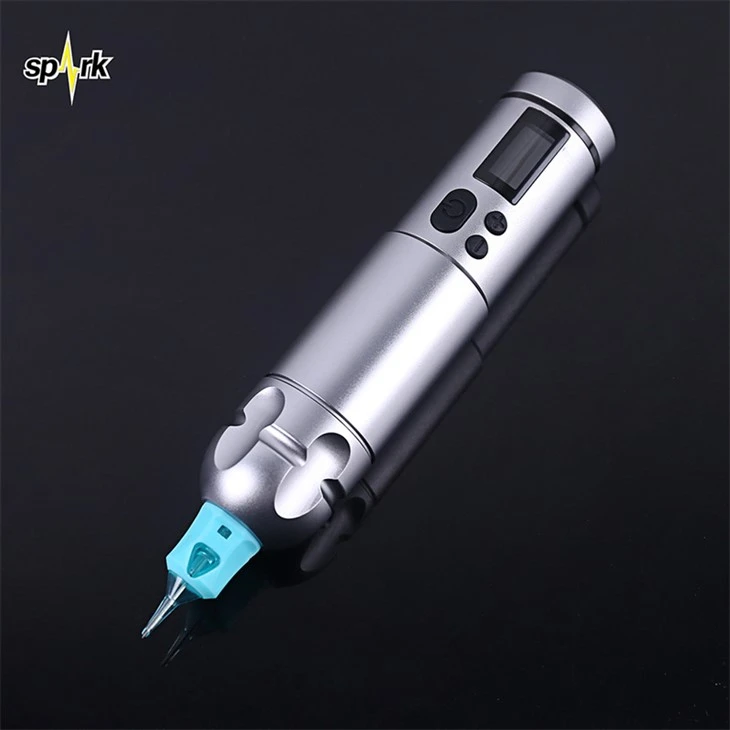 Macchina per tatuaggi senza fili con batteria e scintilla per body art
