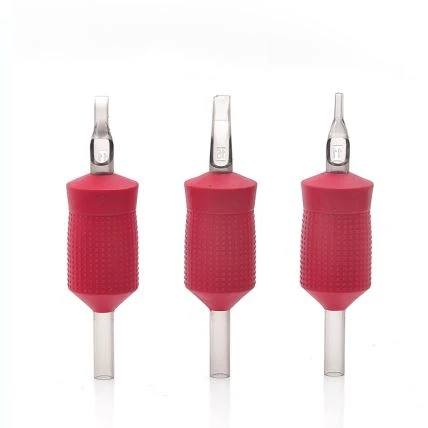 Tubi da tatuaggio monouso rosso porpora da 28 mm