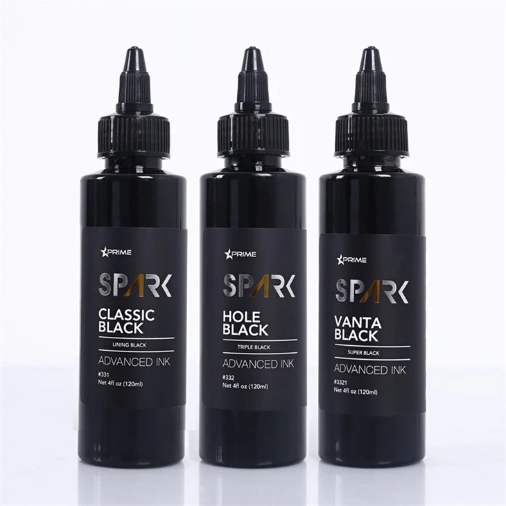Inchiostro per tatuaggi Classic Black Hole Black Vanta Black Spark da 4 OZ Inchiostro per tatuaggi nero