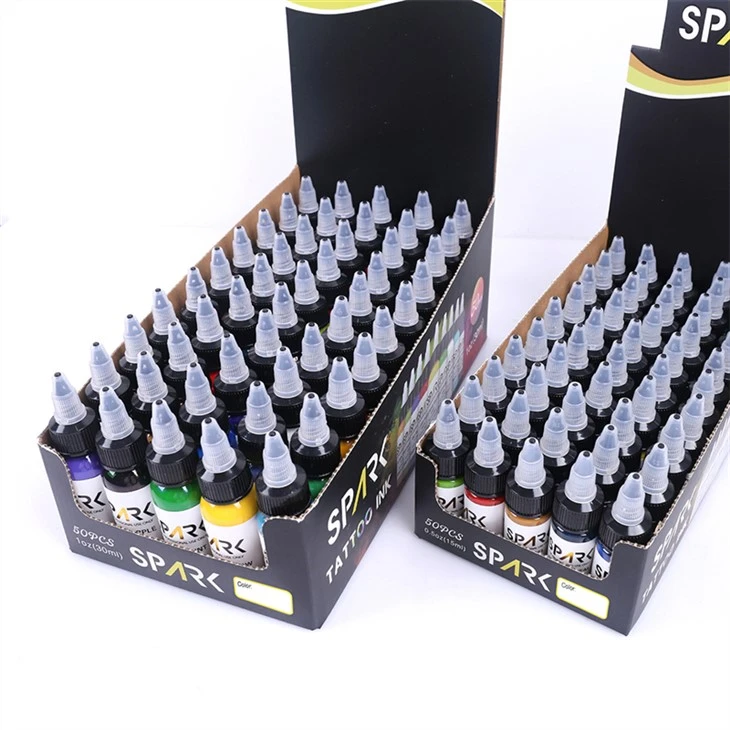 50 set di colori Inchiostro per tatuaggi Inchiostro per tatuaggi Spark Black Dark Gloss