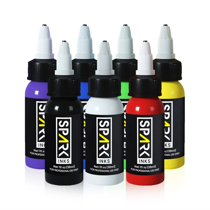 Inchiostro per tatuaggio professionale permanente OEM Spark a 7 colori