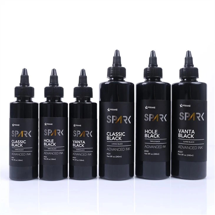 Inchiostro per tatuaggi Black Spark da 8 OZ serie Hole Black Triple Black Spark Inchiostro per tatuaggi senza piombo