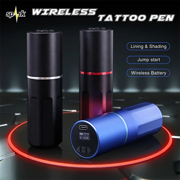 Macchina per tatuaggi senza fili con motore senza spazzole Spark Penna senza fili per tatuaggi Spark per body art