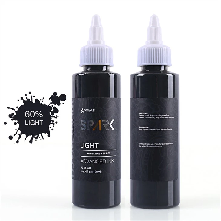 Set di inchiostri per tatuaggi cruelty-free Set per lavaggio bianco vegano Inchiostro per tatuaggi Spark