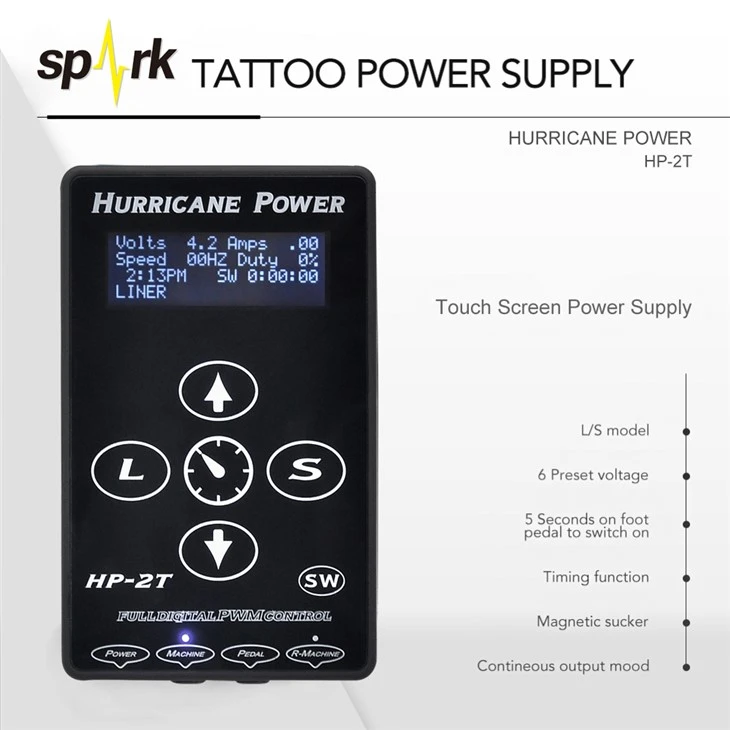 Alimentatori elettrici per tatuaggi Alimentatori per tatuaggi digitali Hurricane