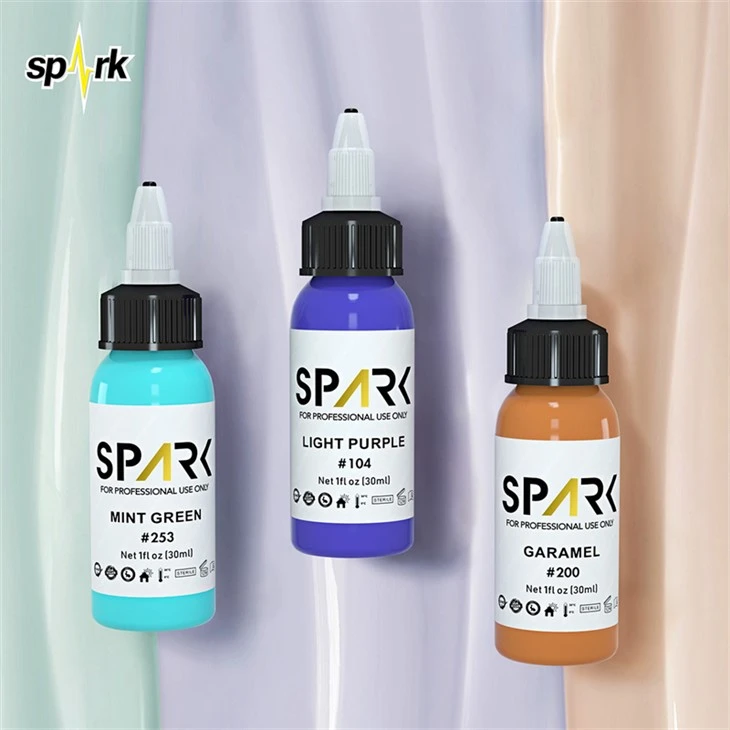 Inchiostro per tatuaggi senza piombo Set di inchiostri per tatuaggi Spark Display professionale per inchiostri per tatuaggi