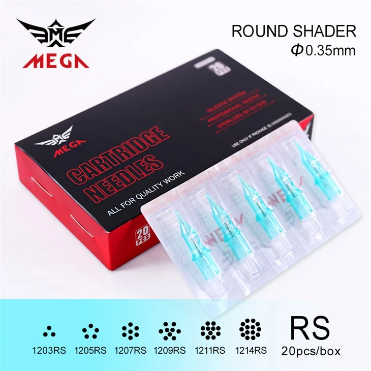 Cartucce per tatuaggi Mega Round Shader 0,35 mm