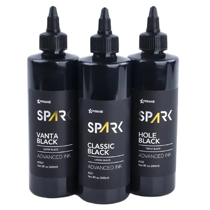Inchiostro per tatuaggi 8 Oz Super Black Black Ink Series Vanta Black Spark Tattoo Ink Set di inchiostri per tatuaggi