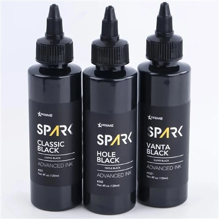 Tatuaggio Inchiostri In Bulk 8OZ Nero Inchiostro Serie Foro Nero Triplo Nero Scintilla Tatuaggio Inchiostro Senza Piombo Tatuaggio Inchiostro