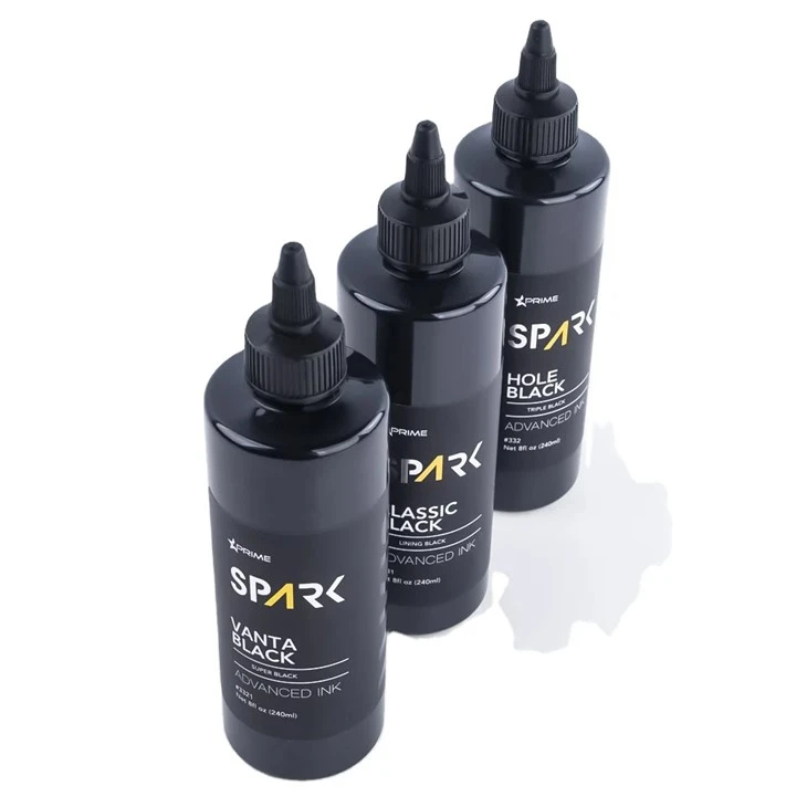 Vanta Black 8OZ 4OZ Super Black Ink Series Spark Tattoo Ink Set di inchiostri per tatuaggi professionali